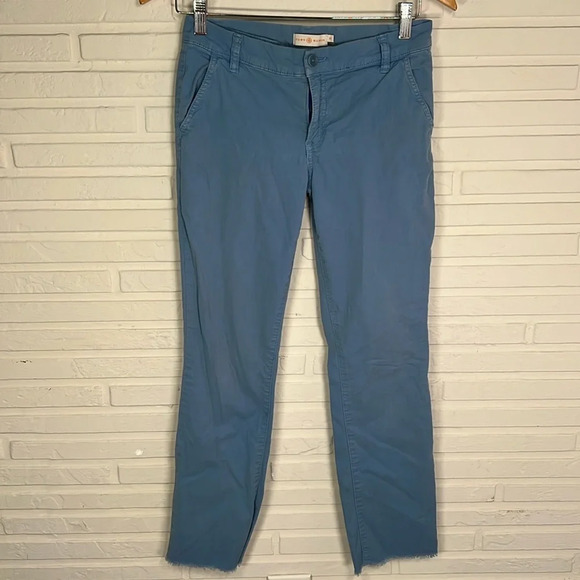 Tory Burch Blue Corduroy Cotton Stretch Skinny Pants, Women’s Size 25 - Picture 1 of 9